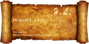Hrazdil Lili névjegykártya